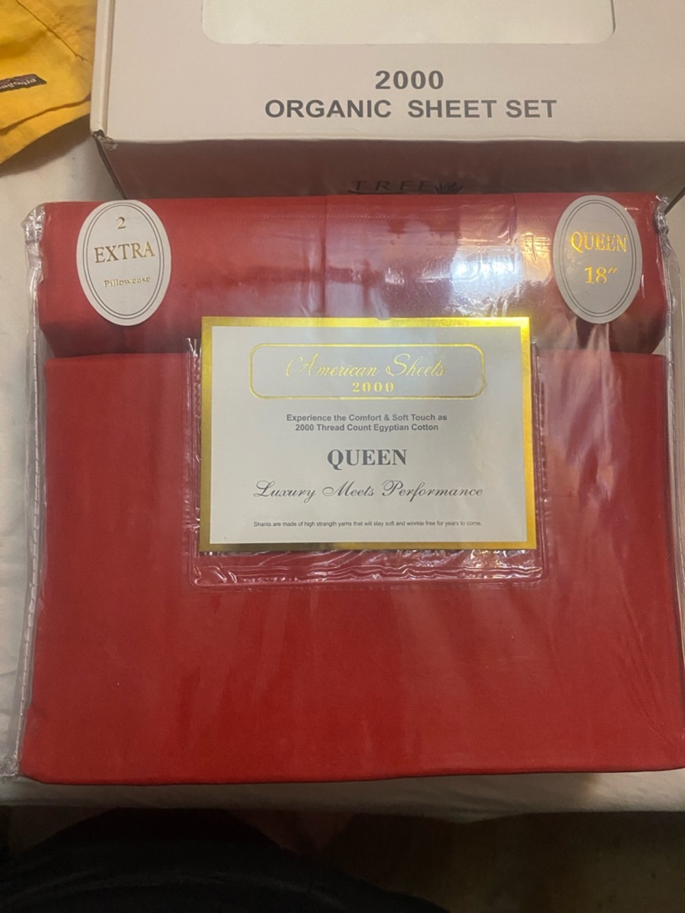 2000 Queen Organic Sheet Set - Red